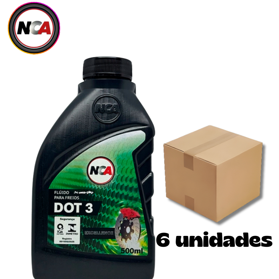 KIT 6 FLUIDO DE FREIO DOT 3 500 ml