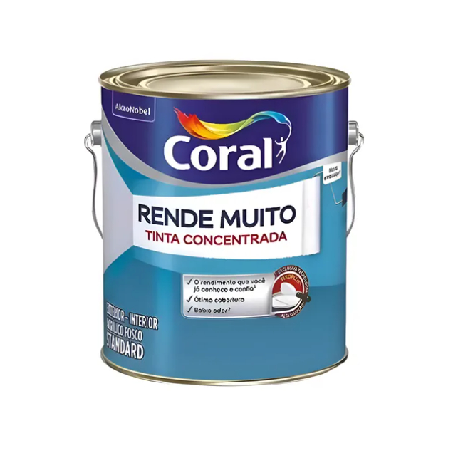 Tinta Acrílica Rende Muito Interior e Exterior 3,2L Fosca Standard Látex Coral - Escolha a sua Cor