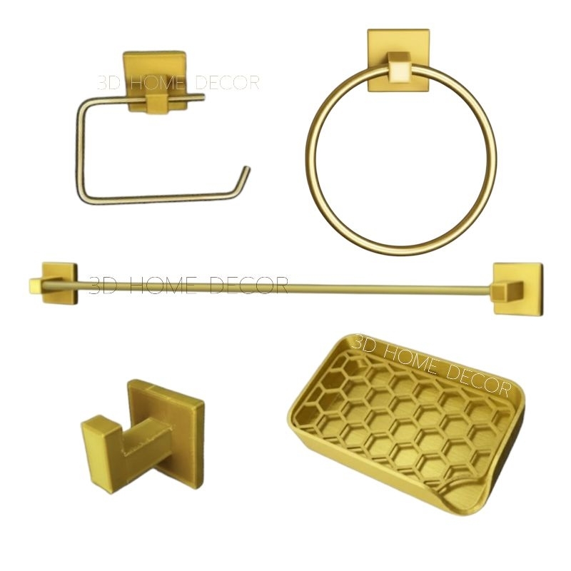 Acessórios P/ Banheiro Dourado PLA Fita Dupla Face Toalheiro Banheiro Saboneteira