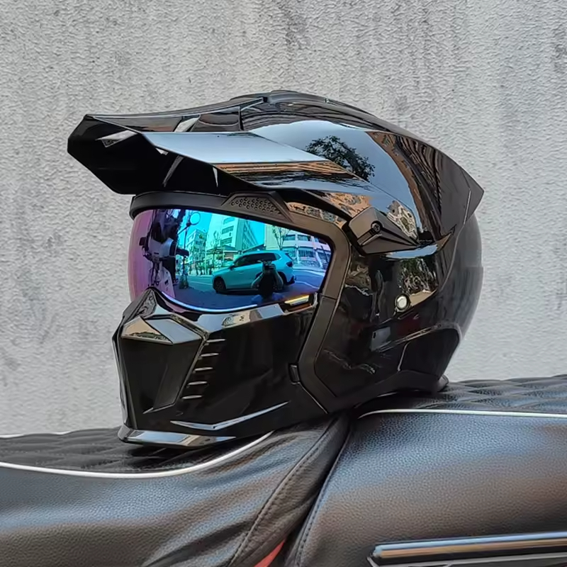 Capacete Retrô Preto brilhoso modelo LS2 - Full Face e Meio Capacete original