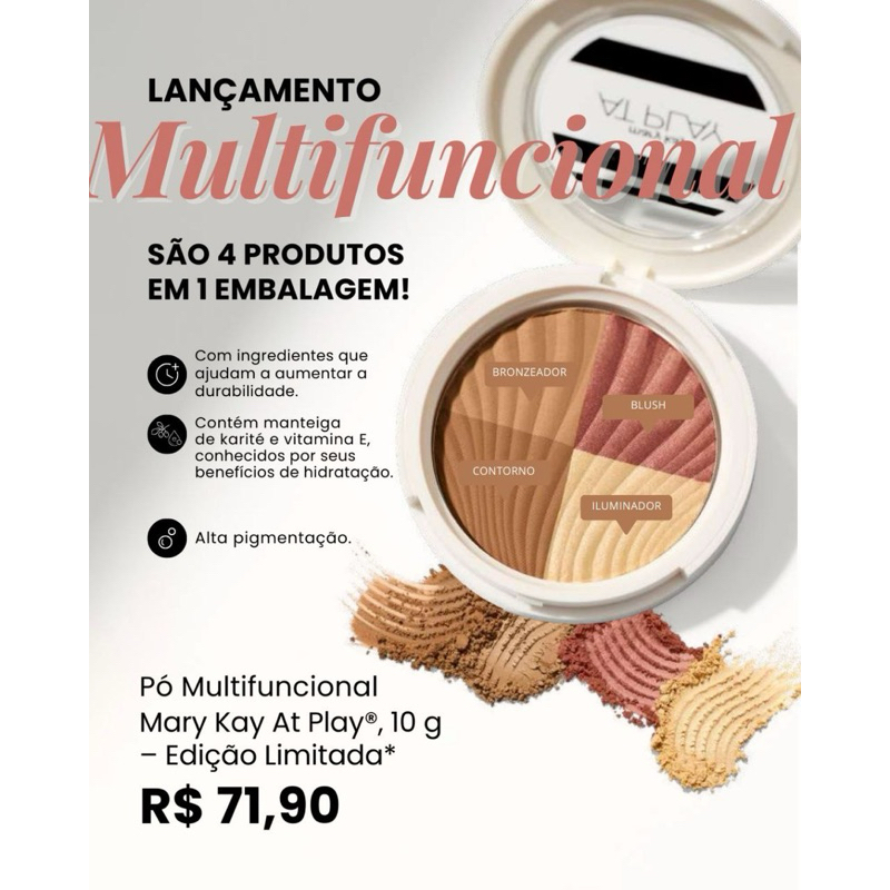 PÓ MULTIFUNCIONAL MARY KAY - 4 em 1 (Bronzeador, blush, contorno e iluminador)