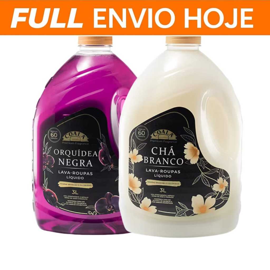 🔥 _DEIXE SUAS ROUPAS INCRIVELMENTE FRESCAS! 🧺✨_  
_Kit 2 Lava Roupas Líquido 3L Chá Branco Orquídea Negra Coala Laundry_  

✅ Limpeza eficaz com perfume intenso que dura por muito mais tempo.  
✅ Fórmula suave que preserva as fibras e cores das suas roupa