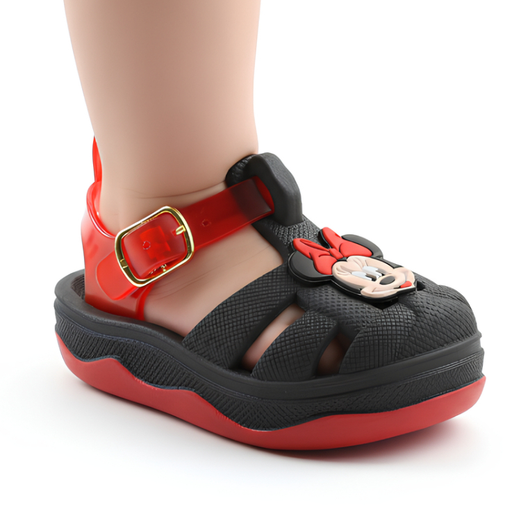 Sandália Babuche Infantil Stitch Minnie Menina Bebe Confortável e Antiderrapante Calçe Facil Escola Dia a Dia Lançamento