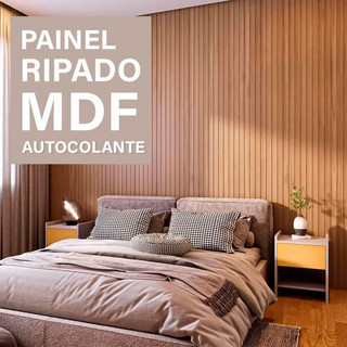 Kit Com até 100 Placas Ripada Painel Decorativo em Mdf de Alta Qualidade Premium 40x10cm