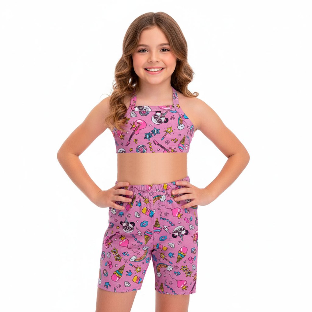 Conjunto de Verão Menina Sortido: Shorts e Top Infantil