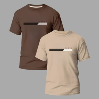 Kit 2 Camisetas Masculinas Premium Algodão Slim Minimalista Estilosa Streetwear Paris em Oferta na Shopee