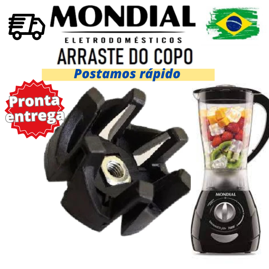 Arraste com porca Do Copo do Liquidificador Mondial Dinâmico Filter L34 ou L35  e L38 (T2)