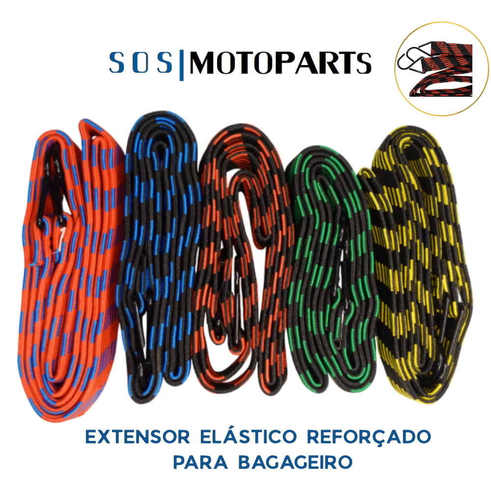 Extensor Elástico para Bagageiro Reforçado 2m x 2,6cm – Super Resistente