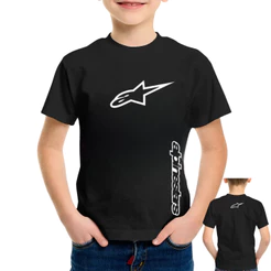 Camiseta Camisa Infantil Estampa Alpinestars Motociclismo Automobilismo Algodão Confortável