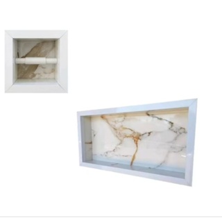 KIT NICHO 60X30CM E PORTA PAPEL HIGIÊNICO DE EMBUTIR .BRANCO em Oferta na Shopee