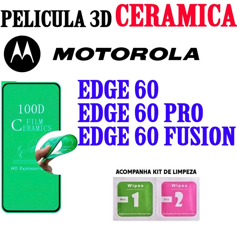 Película Cerâmica 9D / 3D Gel Hidrogel Flexível P/MOTOROLA EDGE 60/EDGE 60 PRO/EDGE 60 FUSION