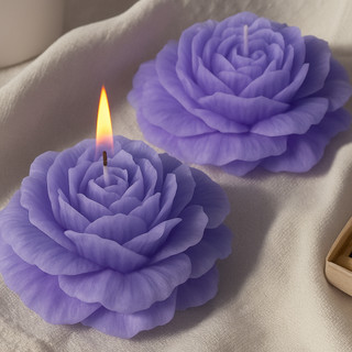 Vela Rosa Peônia Decorativa Todos Aromas Grande 100g Kit 5 Unidades Premium para Festas Casamentos Eventos