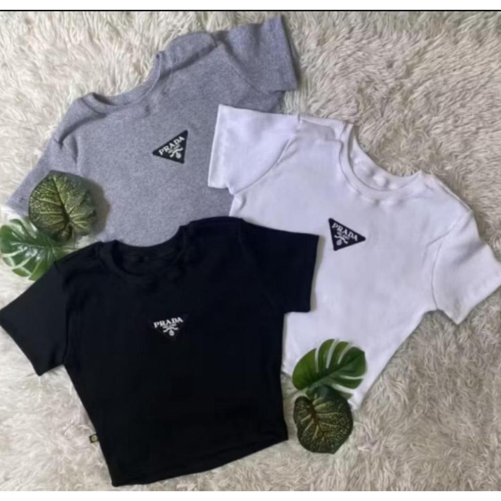 Baby tee Cropped  Ribana Manga Curta baby look em Oferta na Shopee