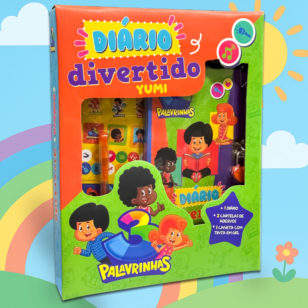 Kit Presente Criança 3 Palavrinhas - Diário Infantil + Caneta Colorida + Adesivos em Oferta na Shopee