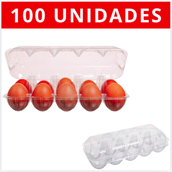 100 Unidades Embalagem Cartela para 10 Ovos – Bandeja Caixa de Galinha em Oferta na Shopee