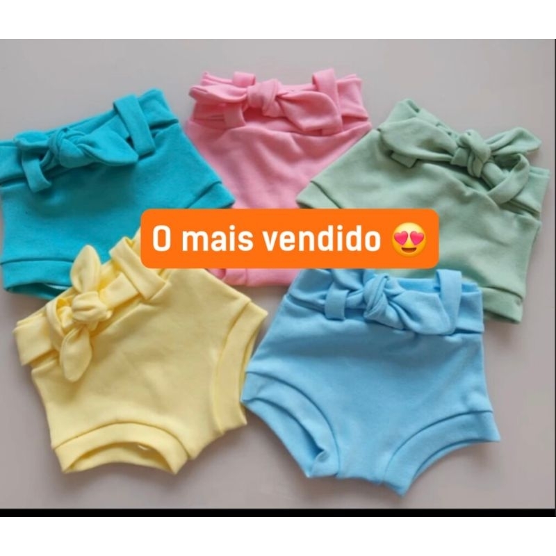 Shorts Tapa Fralda Menina Algodão - Tampa Fralda baby confortável em Oferta na Shopee