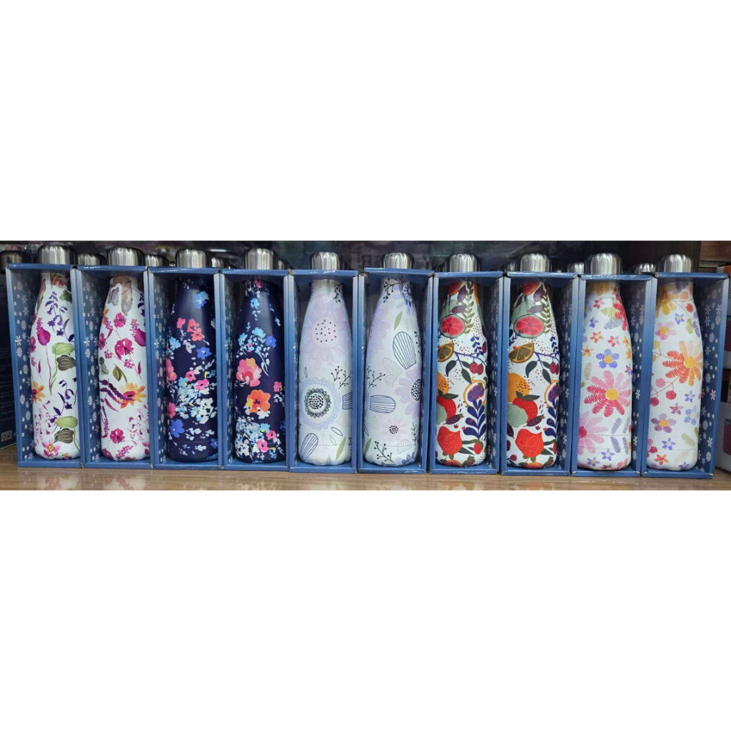 Garrafa Térmica Aço Inox Estampada Floral Animais 500ML Academia Fitness em Oferta na Shopee