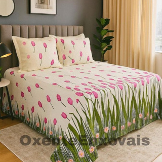 kit COLCHA Cobre Leito QUEEN  3 Peças  Algodão Piquet Milão em Oferta na Shopee