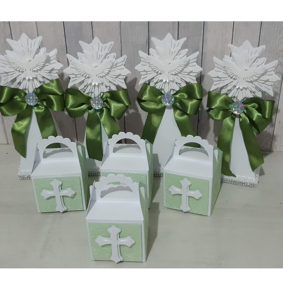 ✨ Kit Lembrancinhas Batizado / Primeira Comunhão – Anjinho + Caixinha Cruz Personalizada ✨