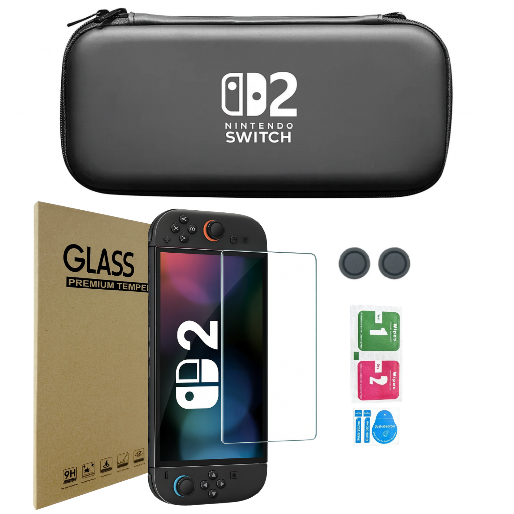 Kit Case com Película e Grips para Nintendo Switch 2 Capa Capinha em Oferta na Shopee