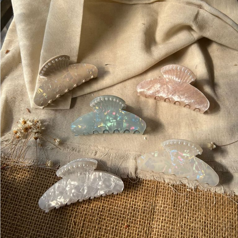 Prendedor Piranha de Cabelo Madrepérola Concha em Oferta na Shopee