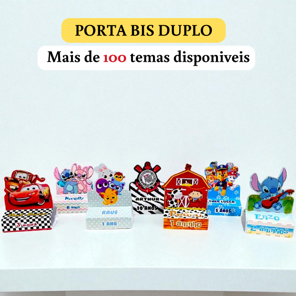 Porta bis duplo Personalizados- Lembrancinha Festa Infantil - Qualquer tema desejado! Aniversário, Menino Menina