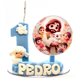 Vela Personalizada Cenário JESUS E AS CRIANÇAS / Vela Biscuit / Topo de Bolo em Oferta na Shopee