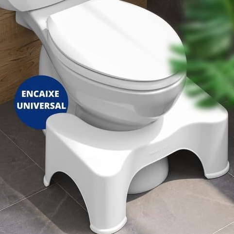 Banco de Cócoras Banquinho Auxiliar Para Vaso Sanitário Branco – Postura Correta Conforto Bem-Estar