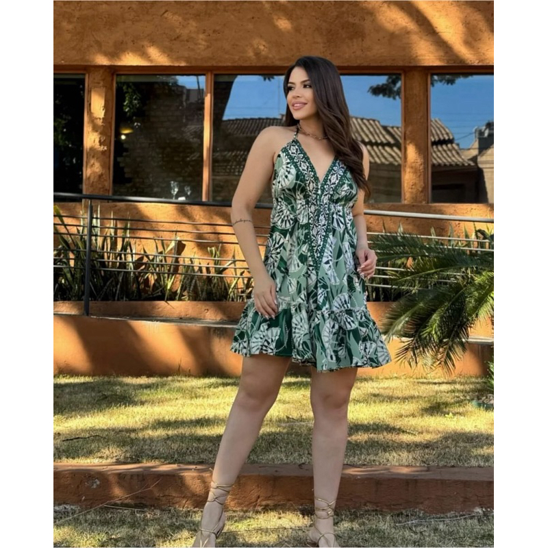 vestido curto frente única em Oferta na Shopee