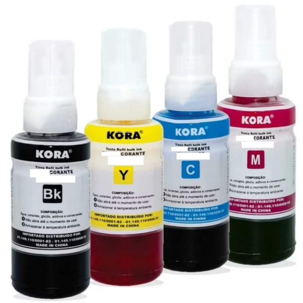 Kit 4 ou Unidade Tinta Refil Corante Impressora L120 L395 L396 L355 L555 L365 L355 L375 L380 L395