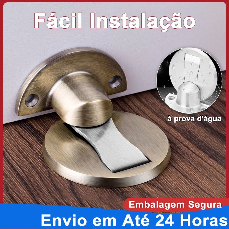 Kit 2 Prendedor Trava de Porta Magnético Slim Cromado-Cobre em Oferta na Shopee