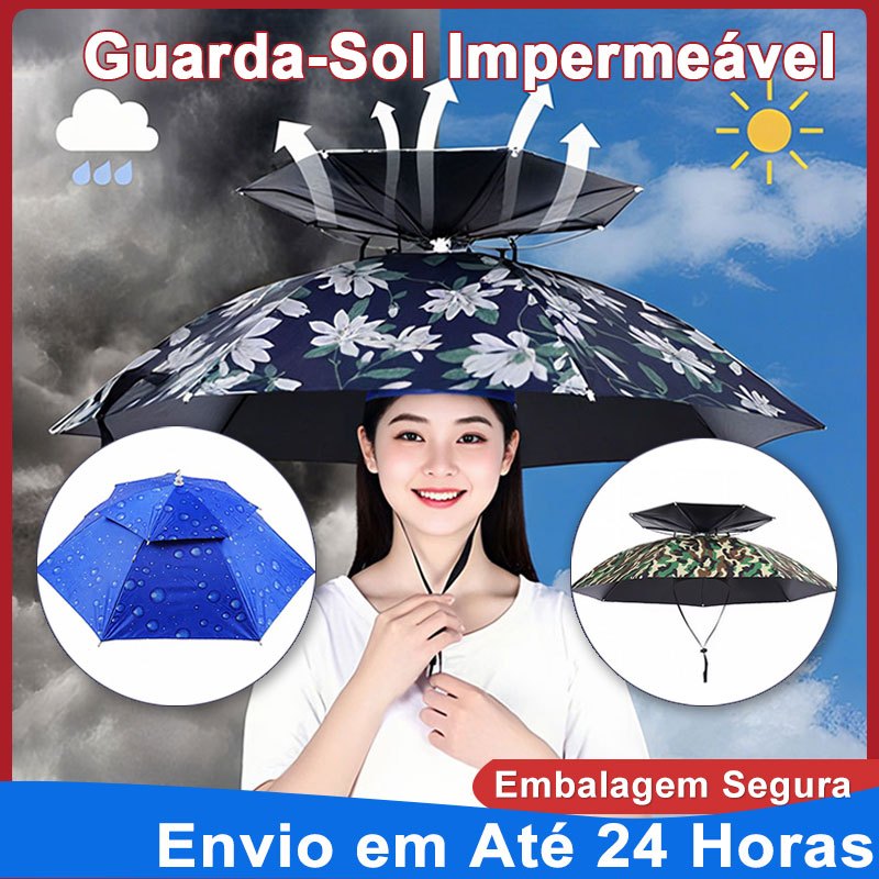 Uniwity Guarda-Sol de Cabeça 77cm – Chapéu Protetor Solar para Pesca, Trilha e Chuva