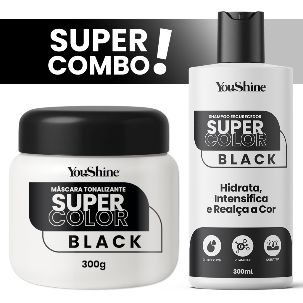 Combo Tonalizante Máscara + Shampoo Super Color YouShine 300ml Efeito Natural Cobre Cabelos Brancos em Oferta na Shopee