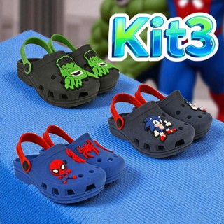 Kit 3 Pares Sandalia Babuche Infantil Menino Confortavel em Oferta na Shopee