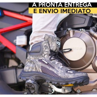 Bota Meu Drip Masculino Couro Sintético Promoção Camuflada Botina Coturno Trilha