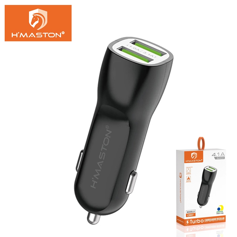 H'maston Carregador Para Celular Veicular 2USB Carregador De Isqueiro De Carro CB07