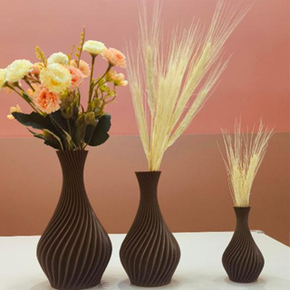 Kit Vasos Decorativos Espiral - Cor Marrom - Moderno / Luxo / Elegante em Oferta na Shopee