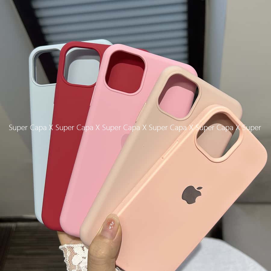 Para Iphone 15 16 ProMax Plus 16E Capa Capinha Silicone Aveludada Case Cores Aleatórias