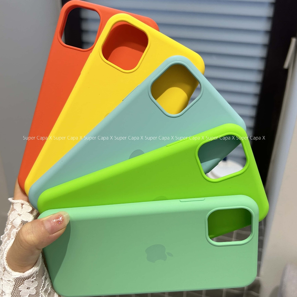 Para iPhone 15 16 ProMax Plus 16E Premium Capinha Case Silicone Aveludada