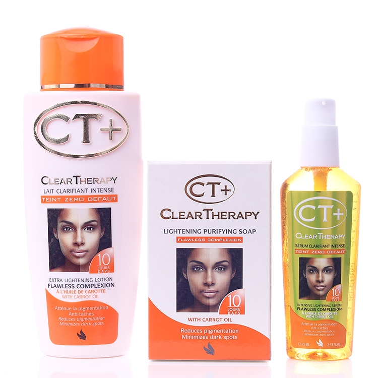 Kit CREME Loção 300ml de terapia clara Ct CT + óleo + sabonete Clareador Super Efeito Muito Rapido