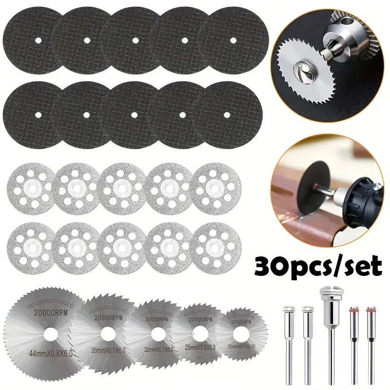 KIT 30 peças Disco Serra Circular Madeira Alta Resistência Retifica E Furadeira Parafusadeira Conjunto de mini