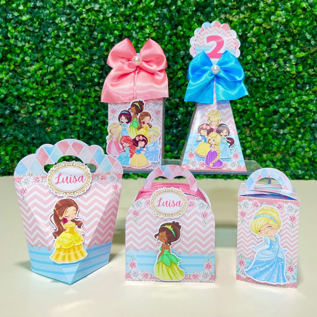 Kit de Caixas Personalizadas PRINCESAS CUTE para Decoração de Festas/ Lembrancinhas-/ festa infantil