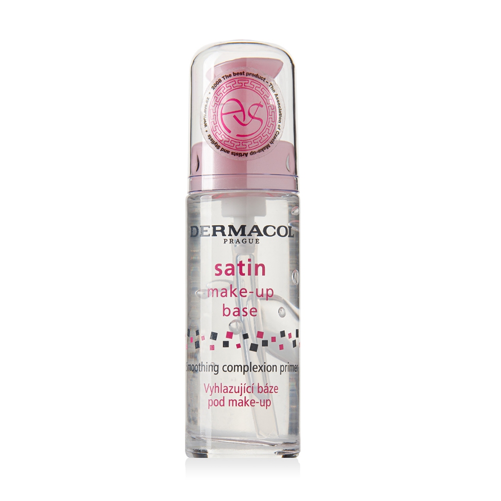 Primer facial Dermacol Satin Make-up Base, pele aveludada pronta para receber a base, cobre rugas