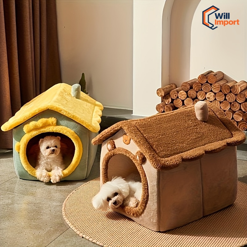 Cama Removível Lavável Quente e Peludo para Cachorro e Gato