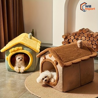 Cama Removível Lavável Quente e Peludo para Cachorro e Gato