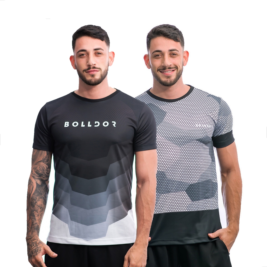 Kit 2 Camisas Dry Fit Academia Com Proteção UV Camiseta Academia Masculina