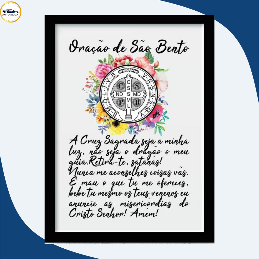 Placa Quadro Decorativo Religioso Católico Oração De São Bento Proteção