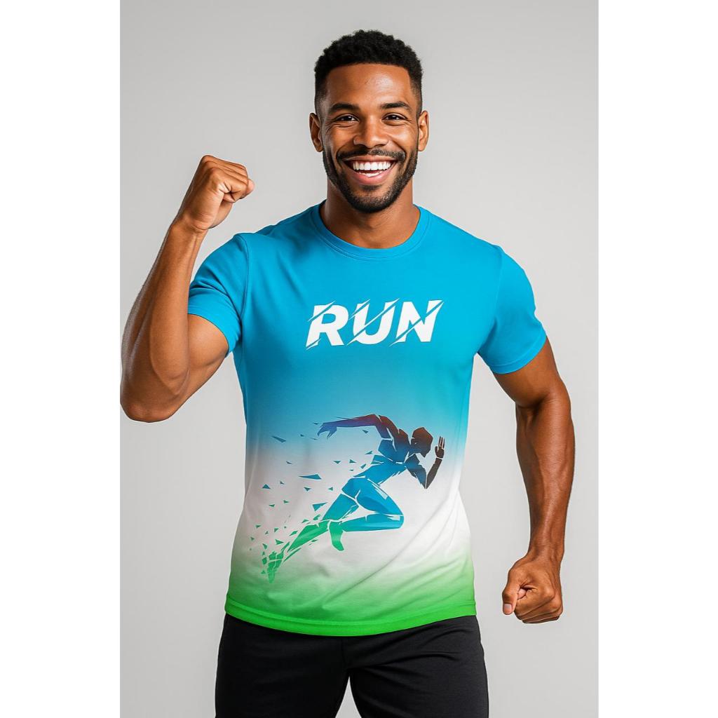 Camiseta Esportiva Degrade Running Corrida Atividade Física Run Maratona Esporte Personalizada