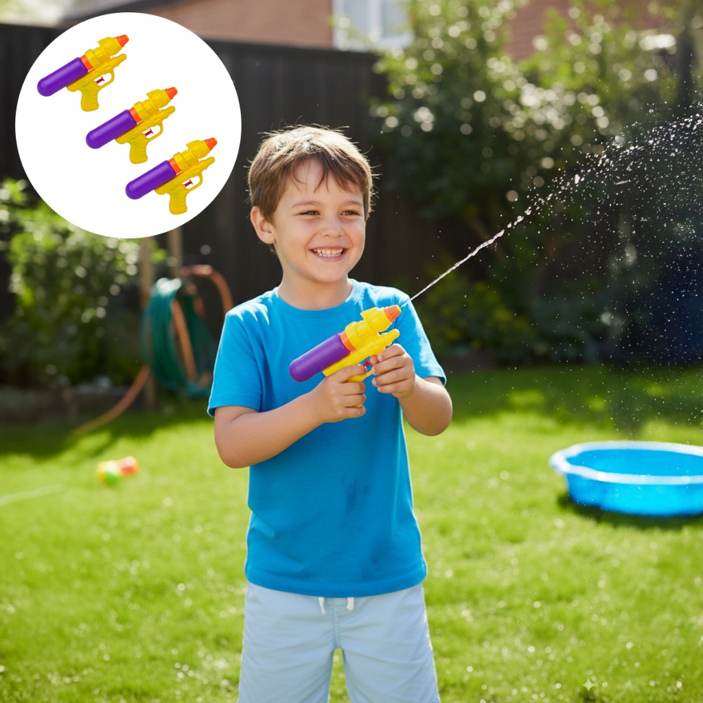 Kit 3 Lançador Pistola de Água Arminha Arma Brinquedo Piscina Praia
