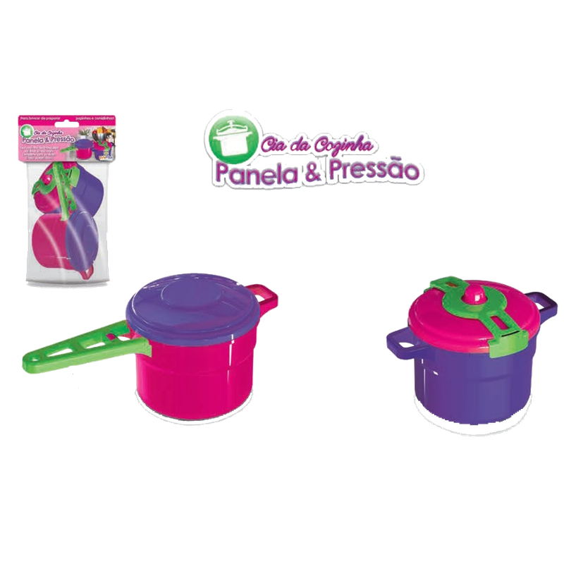 Kit Panelinha e Panela de Pressão Brincando de Cozinha 134 DivPlast